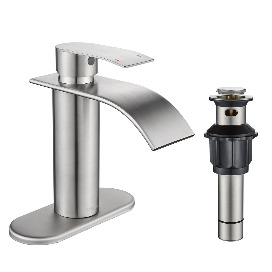 Single Hole Bathroom Faucet with Drain Assembly